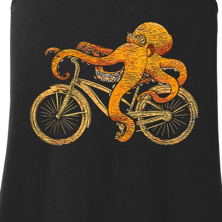 Octopus Riding Bicycle Octopus Ladies Essential Tank