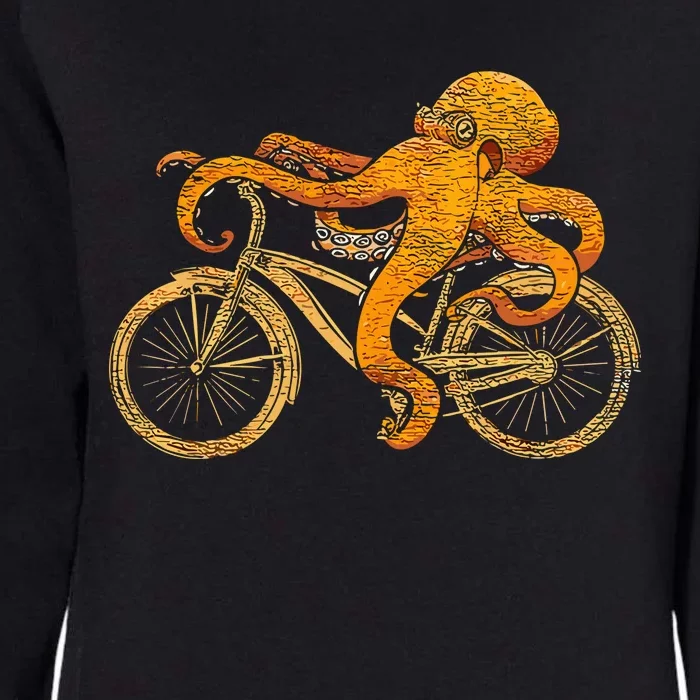 Octopus Riding Bicycle Octopus Womens California Wash Sweatshirt