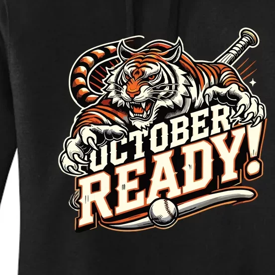 October Ready Baseball Tiger Fan Women's Pullover Hoodie