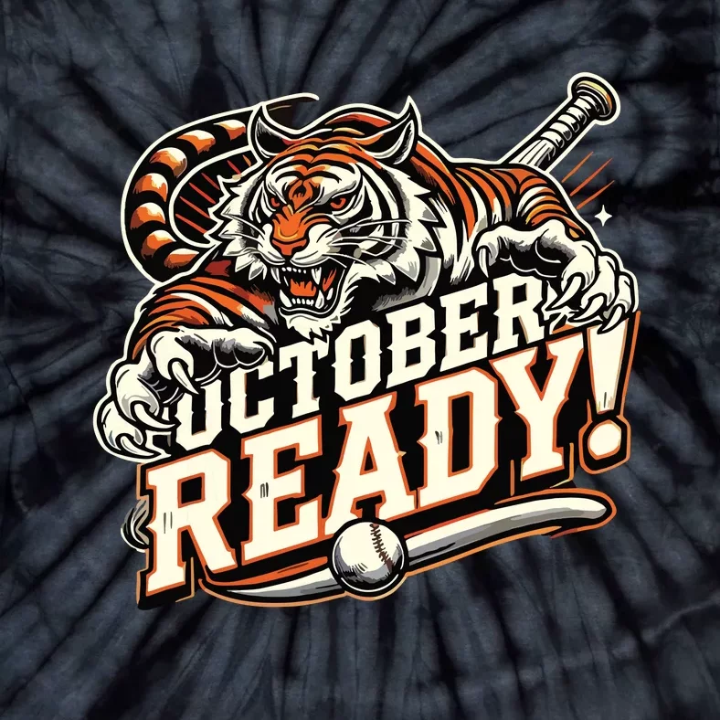 October Ready Baseball Tiger Fan Tie-Dye T-Shirt