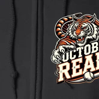 October Ready Baseball Tiger Fan Full Zip Hoodie