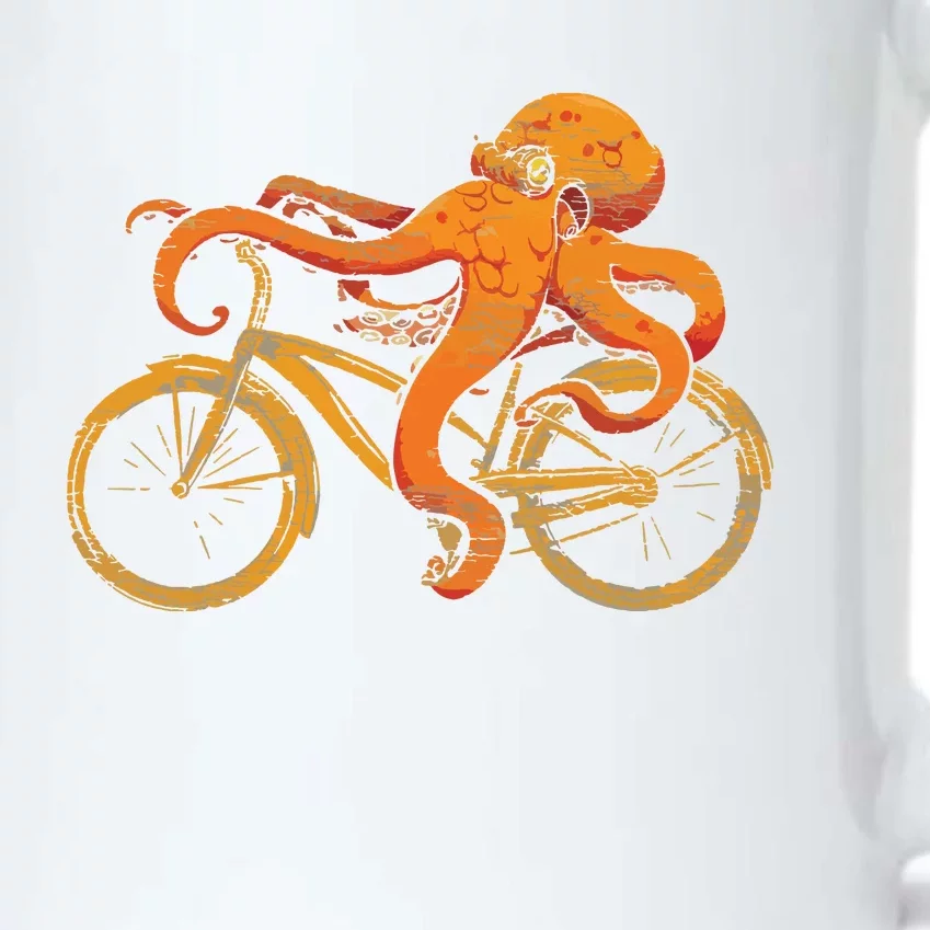 Octopus Riding Bicycle Octopus Black Color Changing Mug