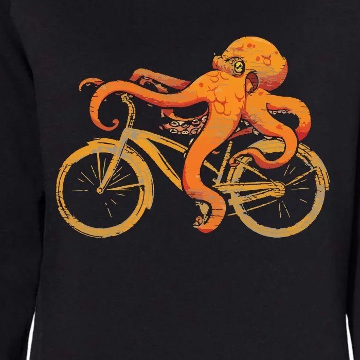 Octopus Riding Bicycle Octopus Womens California Wash Sweatshirt