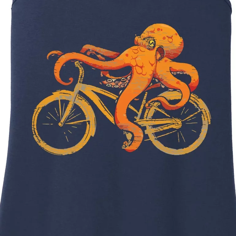 Octopus Riding Bicycle Octopus Ladies Essential Tank