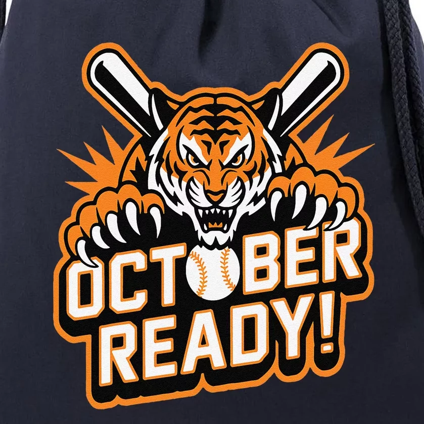 October Ready Baseball Tiger Fan Drawstring Bag