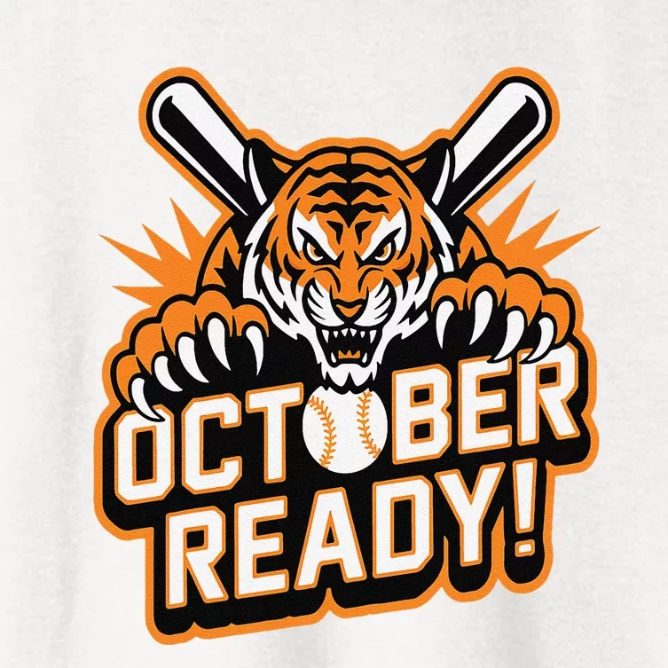 October Ready Baseball Tiger Fan Women's Crop Top Tee