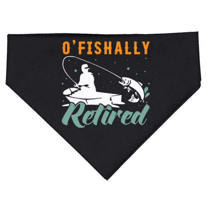 Ofishally Retired Bass Fishing Retirement USA-Made Doggie Bandana