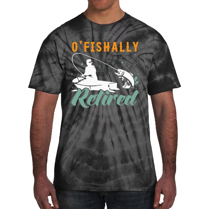 Ofishally Retired Bass Fishing Retirement Tie-Dye T-Shirt