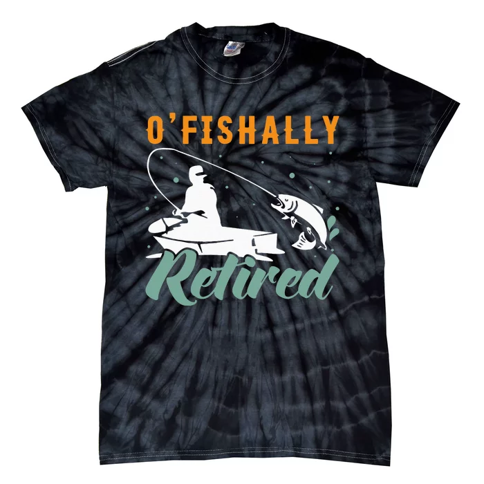 Ofishally Retired Bass Fishing Retirement Tie-Dye T-Shirt