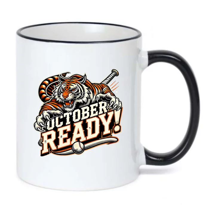 October Ready Baseball Tiger Fan Black Color Changing Mug