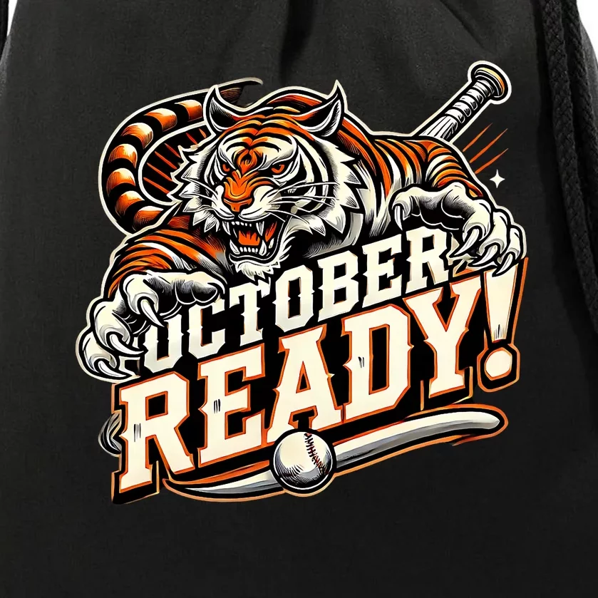 October Ready Baseball Tiger Fan Drawstring Bag