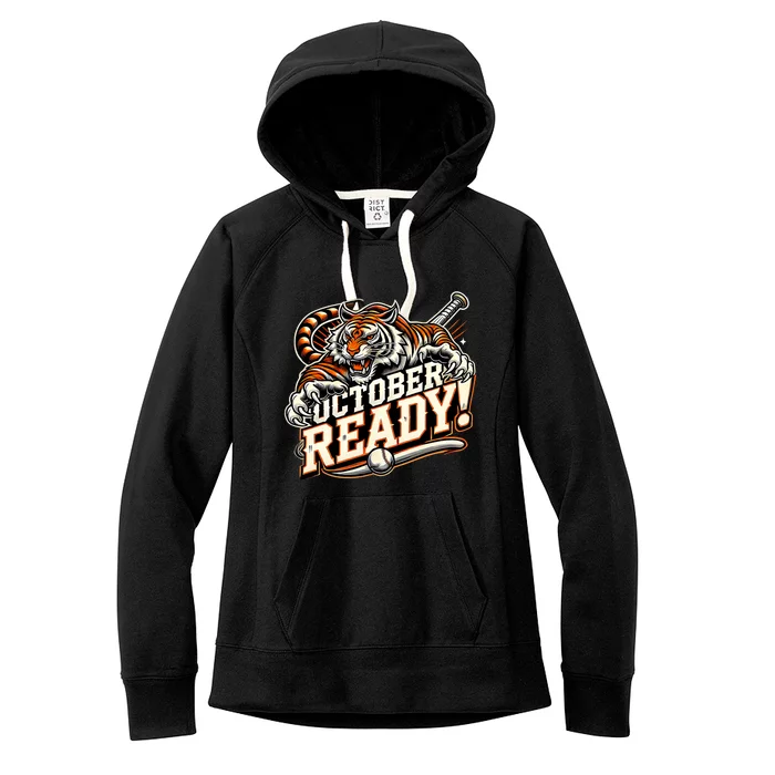 October Ready Baseball Tiger Fan Women's Fleece Hoodie