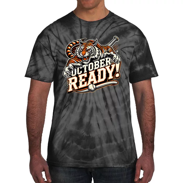 October Ready Baseball Tiger Fan Tie-Dye T-Shirt