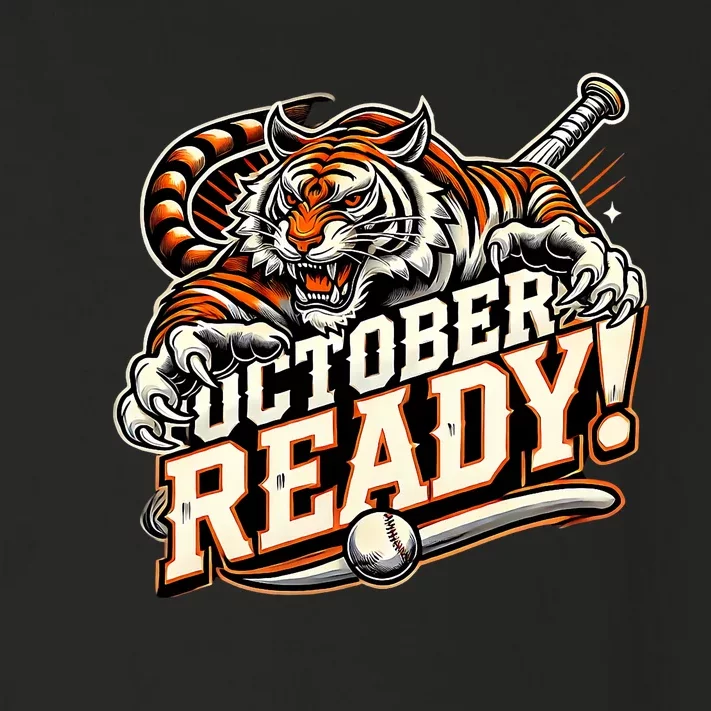 October Ready Baseball Tiger Fan Toddler Long Sleeve Shirt