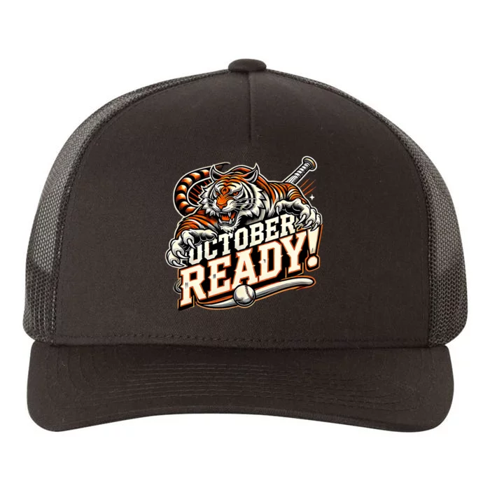 October Ready Baseball Tiger Fan Yupoong Adult 5-Panel Trucker Hat