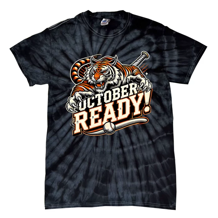 October Ready Baseball Tiger Fan Tie-Dye T-Shirt