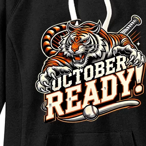 October Ready Baseball Tiger Fan Women's Fleece Hoodie