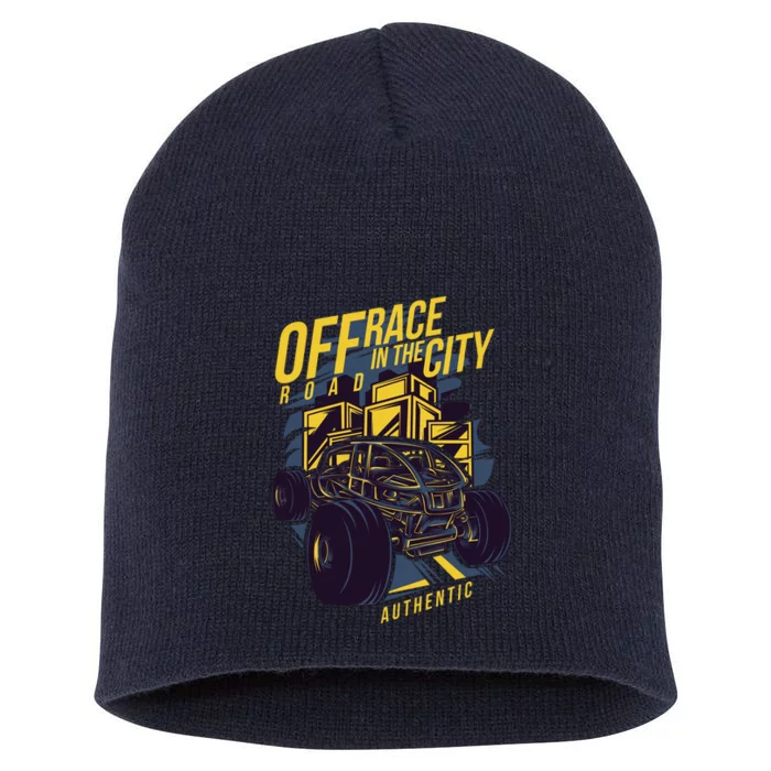 Off Road City Design Short Acrylic Beanie