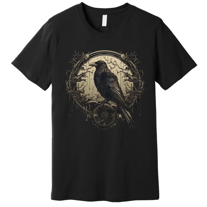 Odin Raven Celtic Viking Valhalla Pagan Norse Culture And Norsemen Designs Premium T-Shirt