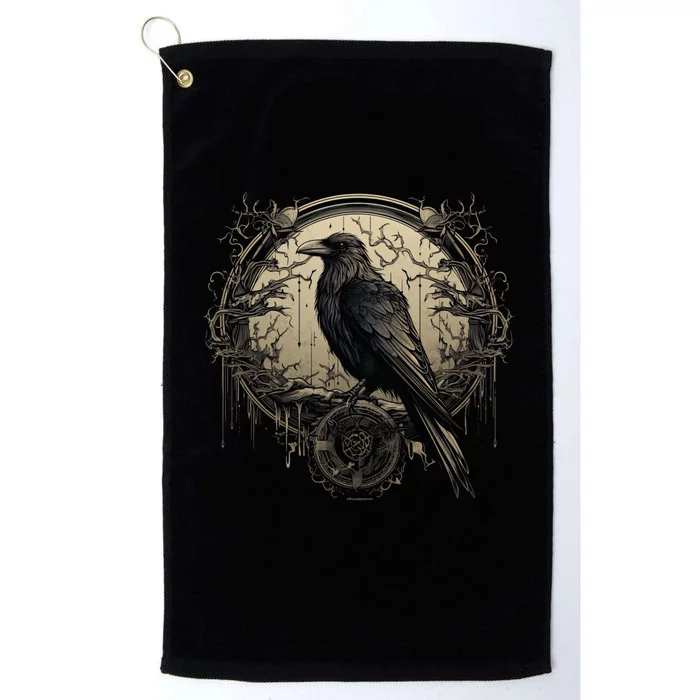 Odin Raven Celtic Viking Valhalla Pagan Norse Culture And Norsemen Designs Platinum Collection Golf Towel