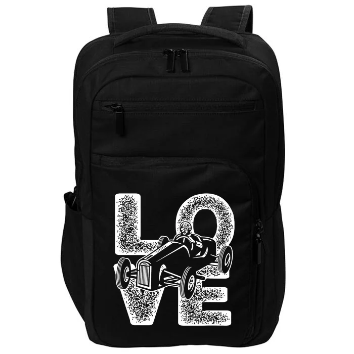 Old Racing Car Love Word Impact Tech Backpack