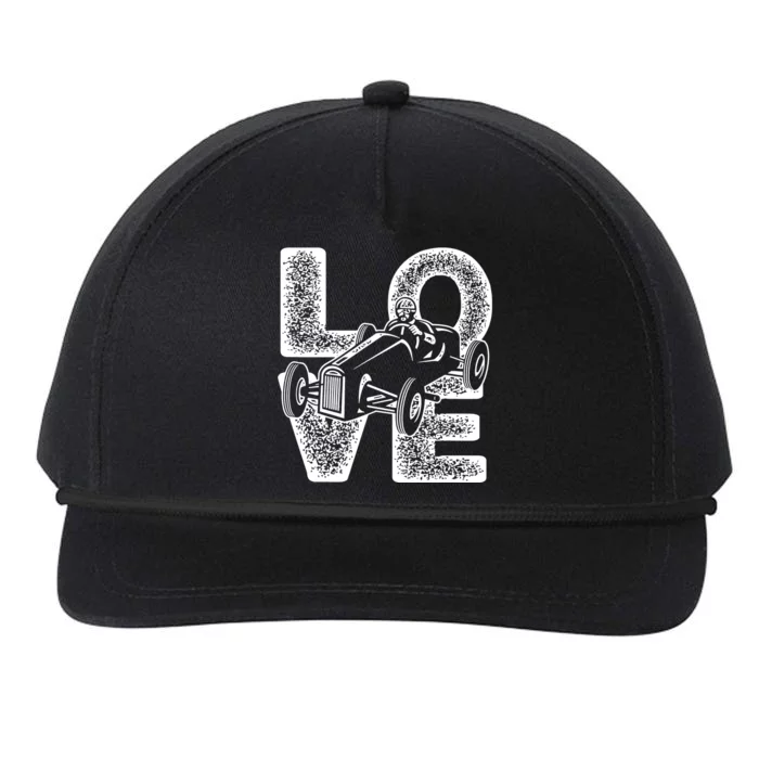 Old Racing Car Love Word Snapback Five-Panel Rope Hat