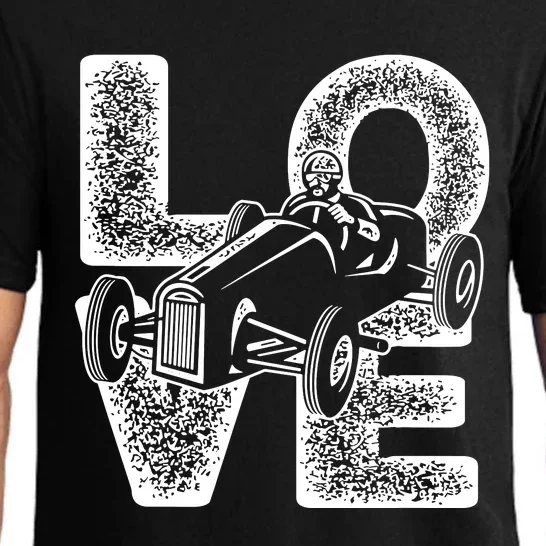 Old Racing Car Love Word Pajama Set