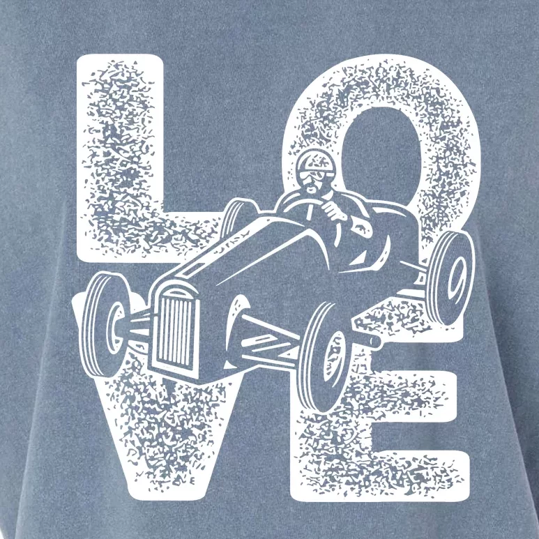 Old Racing Car Love Word Garment-Dyed Women's Muscle Tee