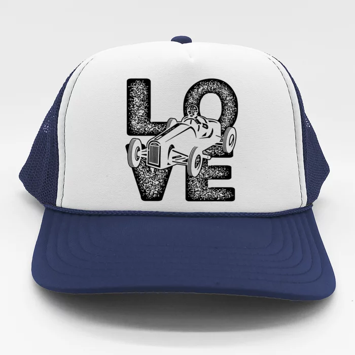 Old Racing Car Love Word Trucker Hat