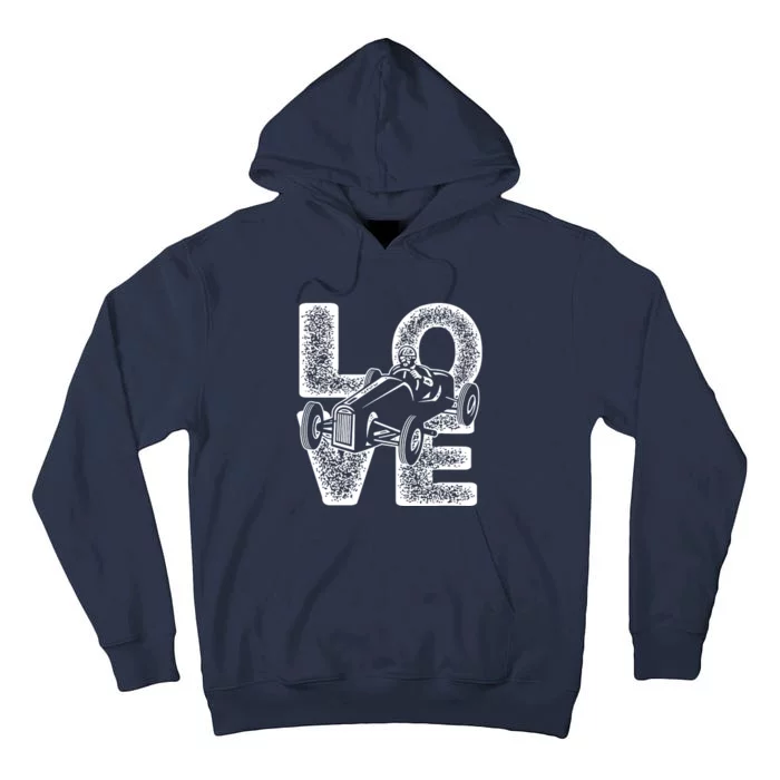 Old Racing Car Love Word Tall Hoodie