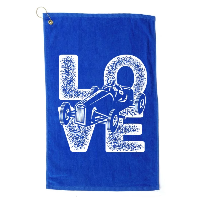 Old Racing Car Love Word Platinum Collection Golf Towel