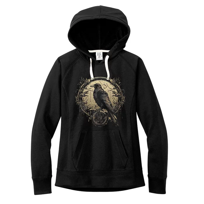 Odin Raven Celtic Viking Valhalla Pagan Women's Fleece Hoodie