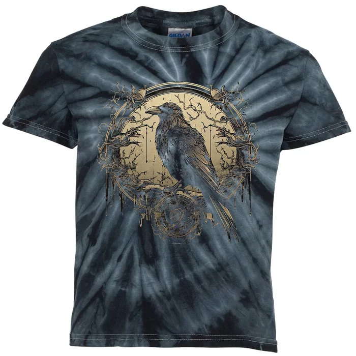 Odin Raven Celtic Viking Valhalla Pagan Kids Tie-Dye T-Shirt