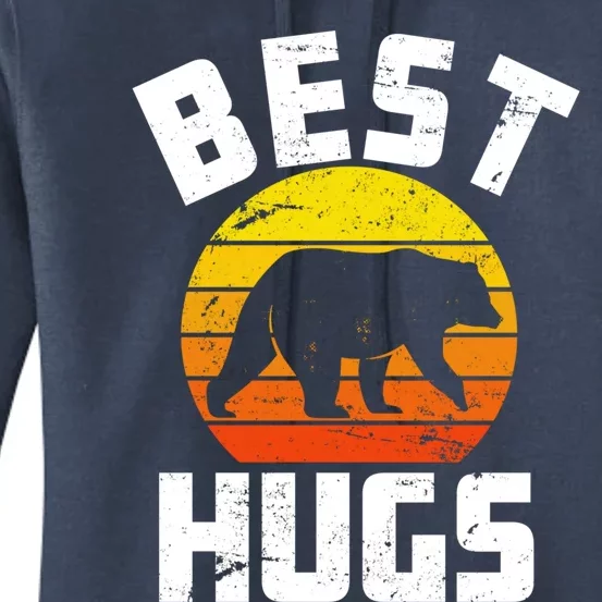 Outdoorsy Retro Dad Camping Best Bear Hugs Fathers Day Funny Gift Women's Pullover Hoodie