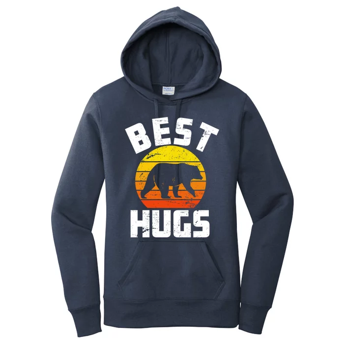 Outdoorsy Retro Dad Camping Best Bear Hugs Fathers Day Funny Gift Women's Pullover Hoodie