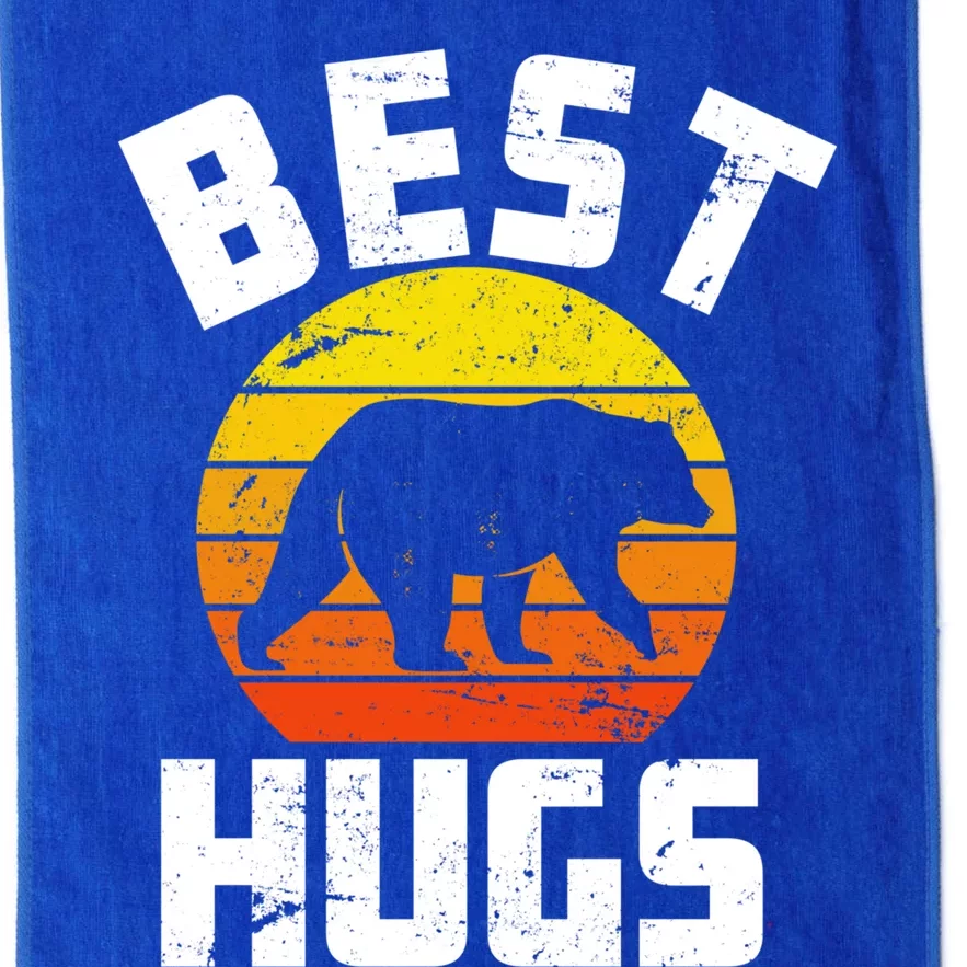 Outdoorsy Retro Dad Camping Best Bear Hugs Fathers Day Funny Gift Platinum Collection Golf Towel