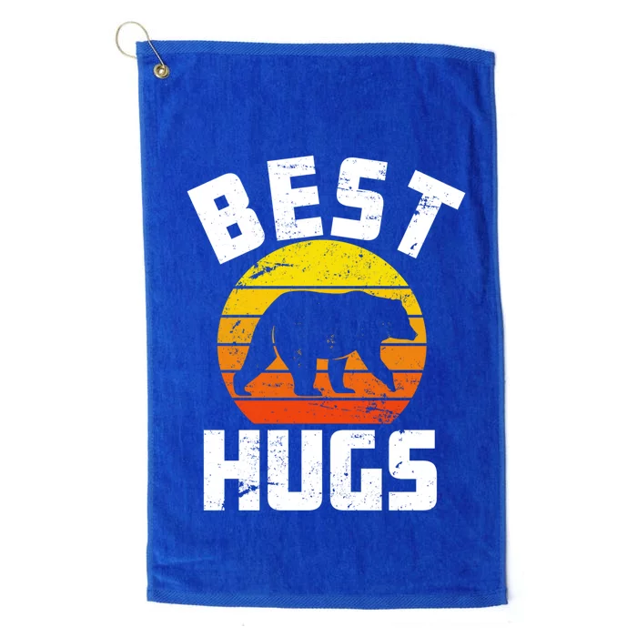 Outdoorsy Retro Dad Camping Best Bear Hugs Fathers Day Funny Gift Platinum Collection Golf Towel