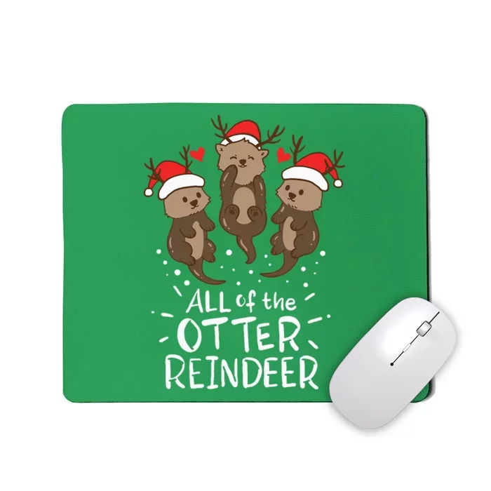 Otter Reindeer Deer Christmas Xmas Gift Present Mousepad