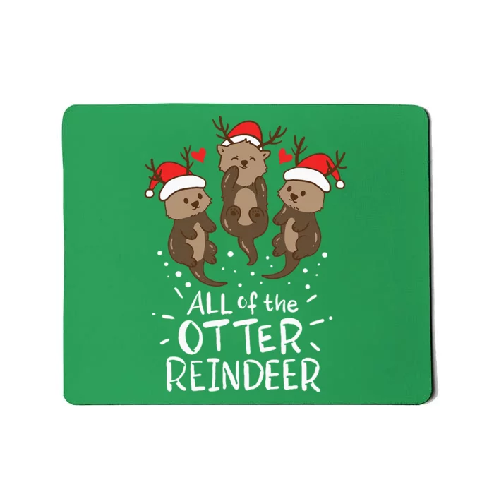 Otter Reindeer Deer Christmas Xmas Gift Present Mousepad