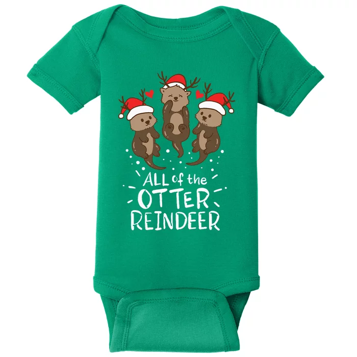 Otter Reindeer Deer Christmas Xmas Gift Present Baby Bodysuit