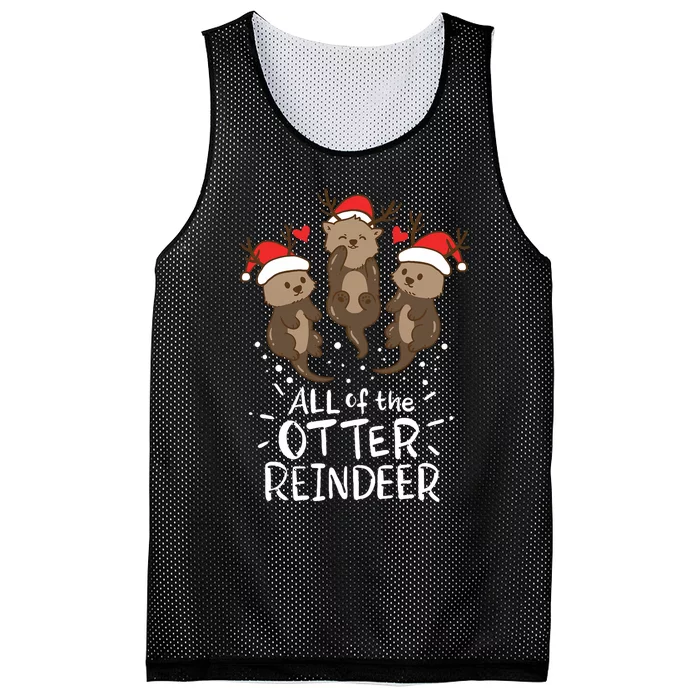 Otter Reindeer Deer Christmas Xmas Gift Present Mesh Reversible Basketball Jersey Tank