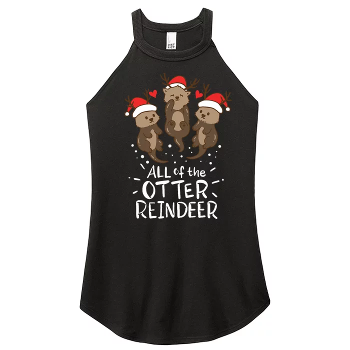 Otter Reindeer Deer Christmas Xmas Gift Present Women’s Perfect Tri Rocker Tank