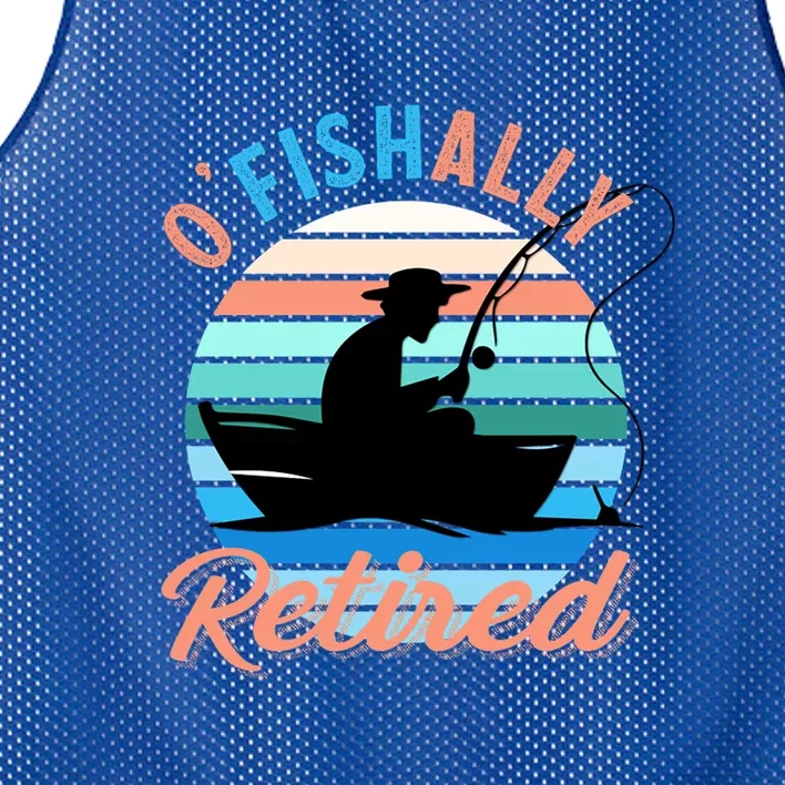 O'fishally Retired Dad Funny Fishing Father's Day Gift Mesh Reversible Basketball Jersey Tank