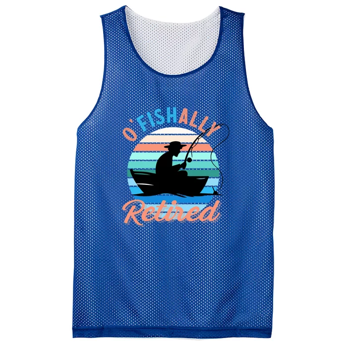 O'fishally Retired Dad Funny Fishing Father's Day Gift Mesh Reversible Basketball Jersey Tank