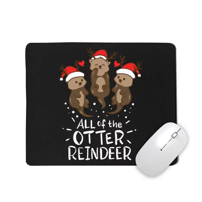 Otter Reindeer Deer Christmas Xmas Gift Present Mousepad