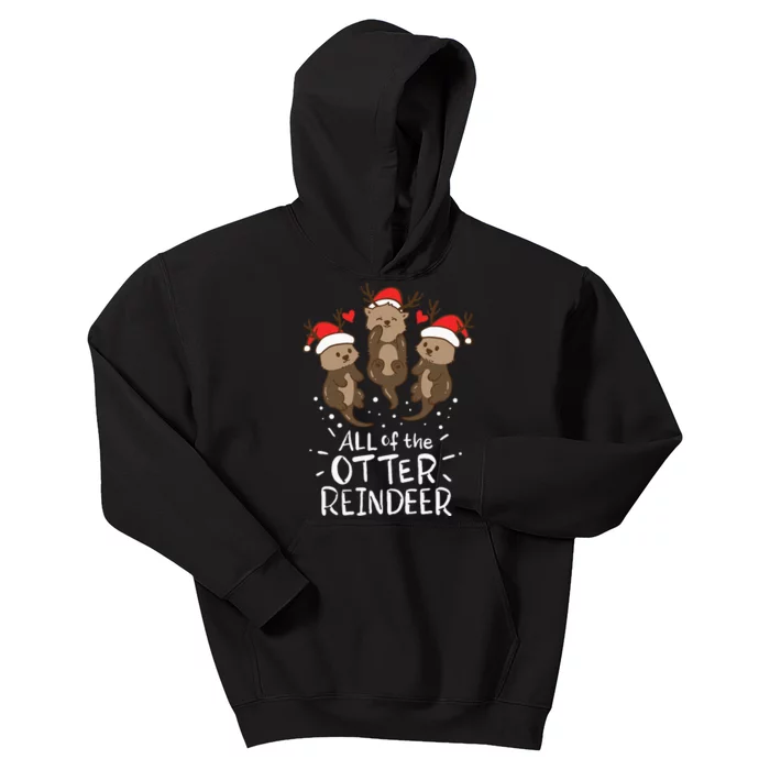 Otter Reindeer Deer Christmas Xmas Gift Present Kids Hoodie