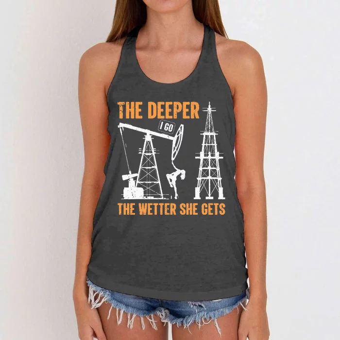 Oil Rig Drilling Lifestyle Oilfield Worker Hard Hat & Boots Women's Knotted Racerback Tank