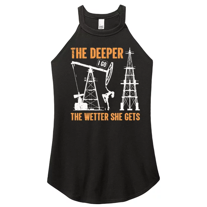 Oil Rig Drilling Lifestyle Oilfield Worker Hard Hat & Boots Women’s Perfect Tri Rocker Tank