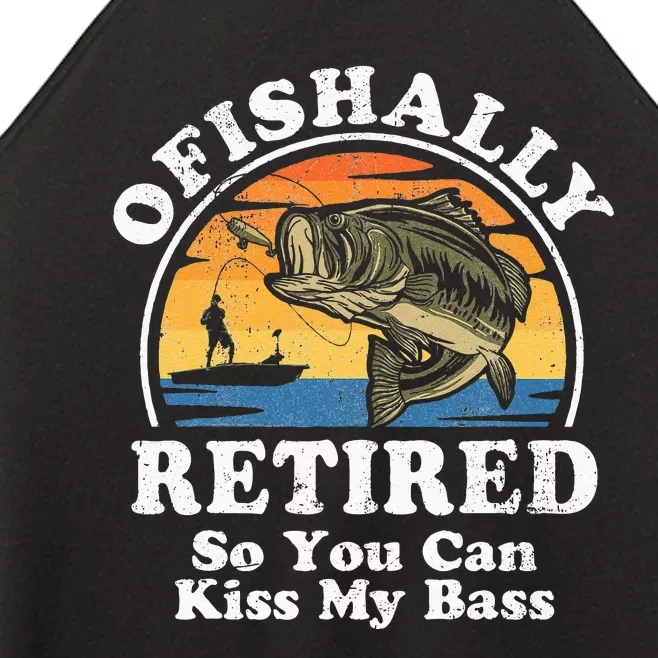 Ofishally Retired Funny Bass Fishing Retirement Gift For Men Women’s Perfect Tri Rocker Tank