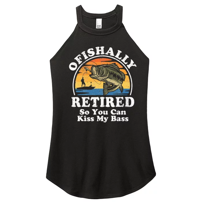 Ofishally Retired Funny Bass Fishing Retirement Gift For Men Women’s Perfect Tri Rocker Tank